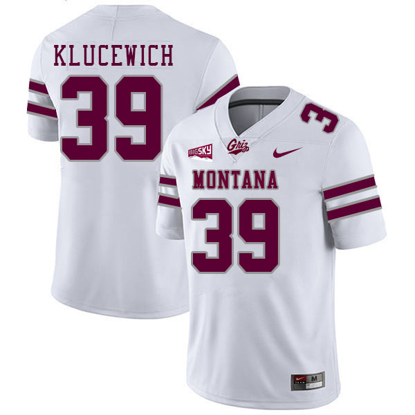 Montana Grizzlies #39 Jace Klucewich College Football Jerseys Stitched Sale-White